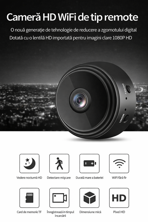 Set 3 camere de supraveghere WiFi HD 1080P – monitorizare interioara, detectie miscare