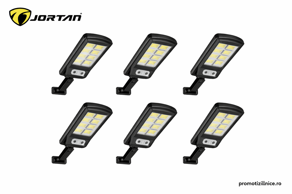 Set 6 Lămpi Solare LED 150W cu Telecomandă, 160 LED COB, Senzor de Mișcare, IP67 Rezistente la Apă – Iluminat Exterior Curte, Grădină, Alee PromotiiZilnice