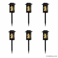 Set 6 Bucăți – Lampă Solară Decorativă pentru Grădină, Model Frunze, IP44, ABS Negru Powersale