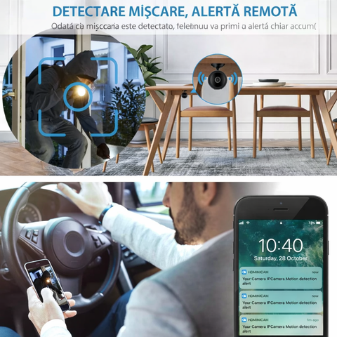 Set 3 camere de supraveghere WiFi HD 1080P – monitorizare interioara, detectie miscare