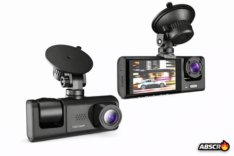 Camera auto DVR 3 canale, fata + interior + spate, Full HD 1080P, unghi larg 170°, ecran 2 inch, vedere nocturna, G-sensor, inregistrare in bucla