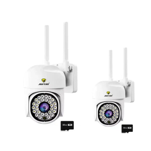 Set Complet Supraveghere: 2 Camere IP 360° WiFi Jortan + 2 Carduri 32GB