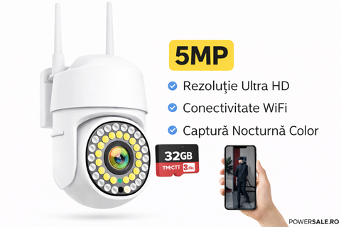 Pachet 5 Camere Supraveghere 5MP + CADOU 5 Carduri 32GB