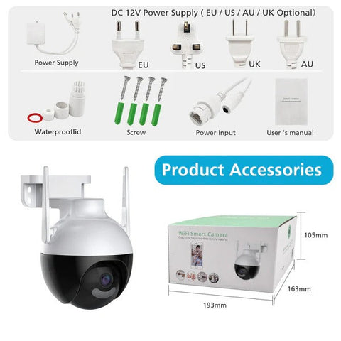 Camera Supraveghere WiFi 5MP PTZ 360° – Color Night Vision, IP66