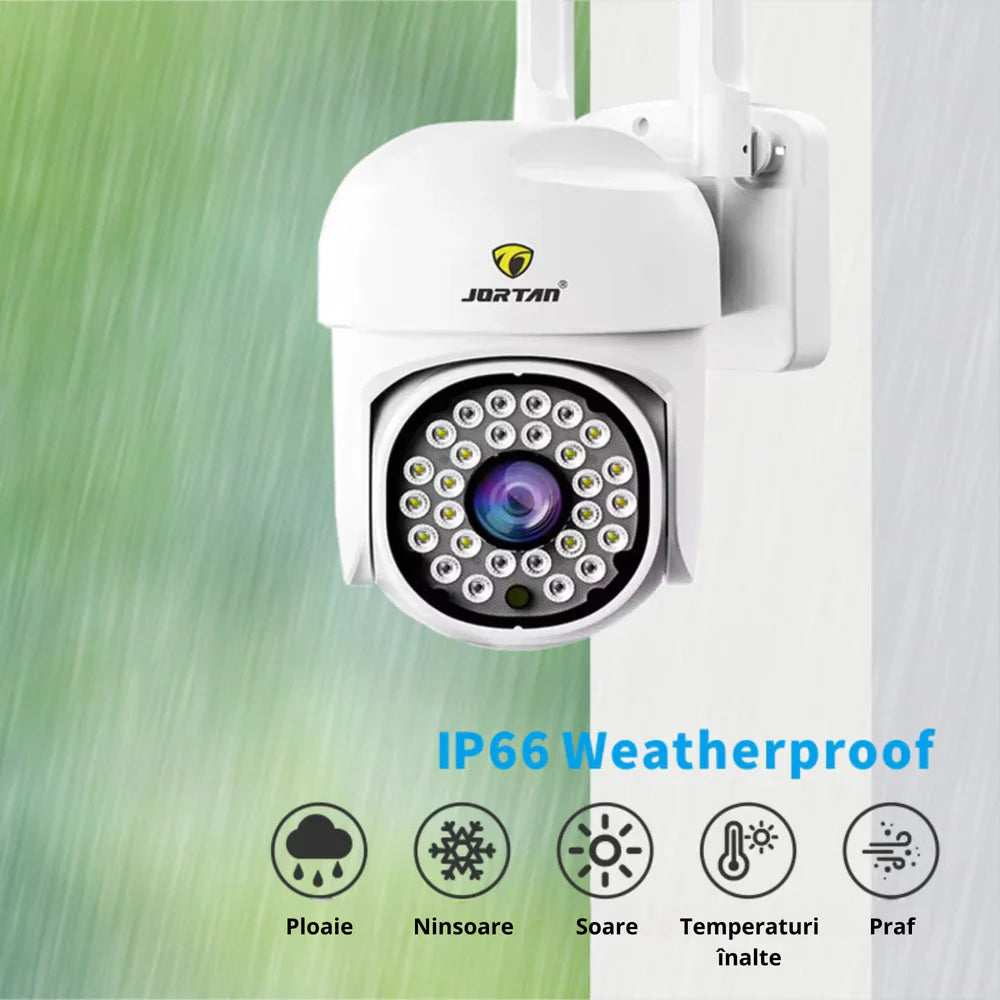 Set Complet Supraveghere: 2 Camere IP 360° WiFi Jortan + 2 Carduri 32GB